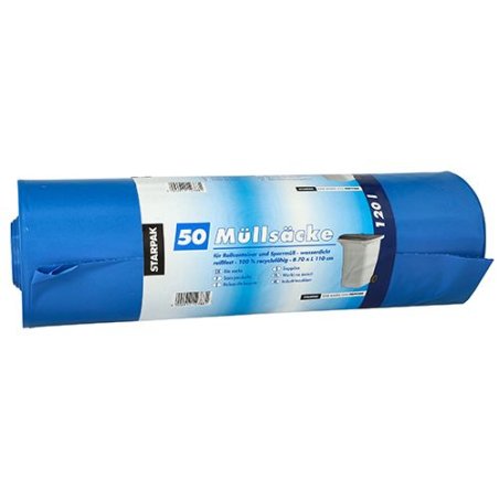 Papstar 12388 trash bag 120 L Blue 50 pc(s)