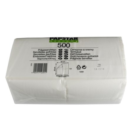 PAPSTAR Serviette, 330 x 330 mm, 1 couche, blanc