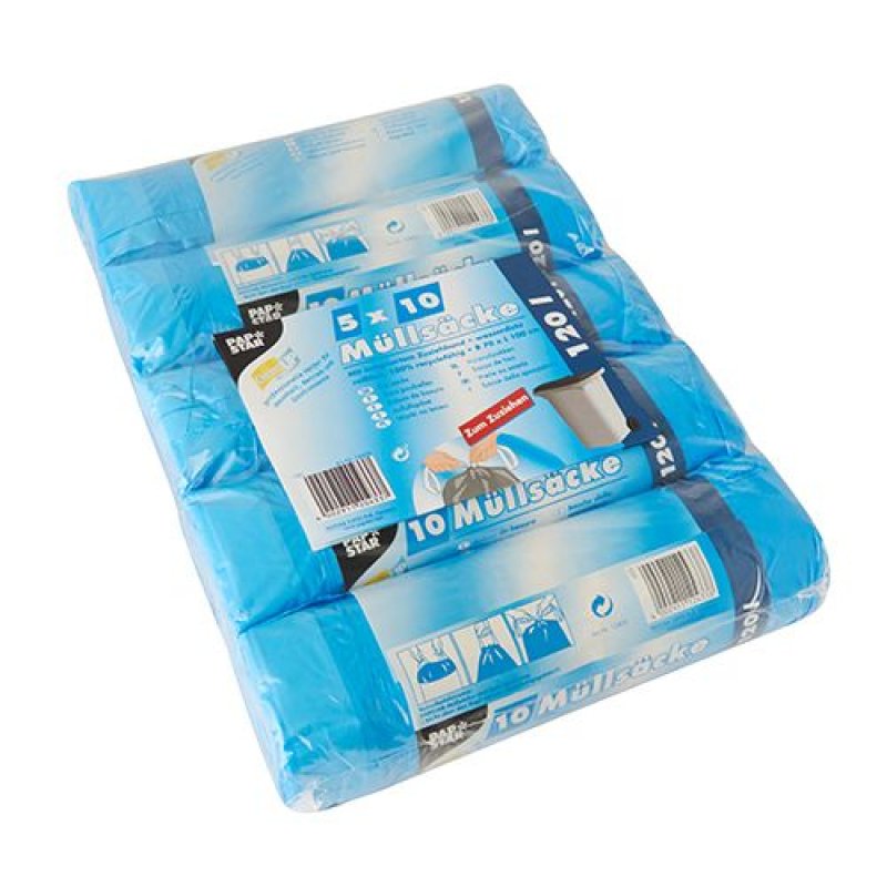 Papstar 12433 trash bag 120 L Blue 50 pc(s)