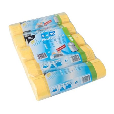 Papstar 12435 trash bag 60 L Yellow 100 pc(s)