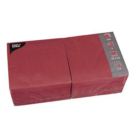 PAPSTAR Serviettes lunch, 330 x 330 mm, bordeaux