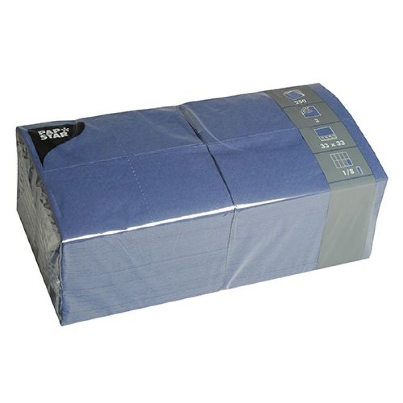 PAPSTAR Serviettes bistrot, 330 x 330 mm, bleu foncé