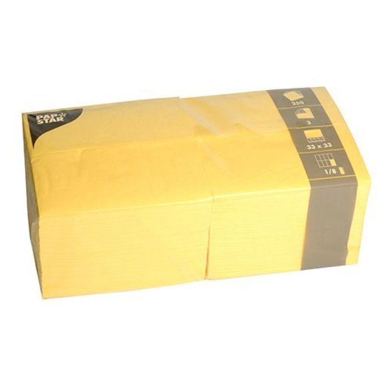 PAPSTAR Serviettes bistrot, 330 x 330 mm, jaune