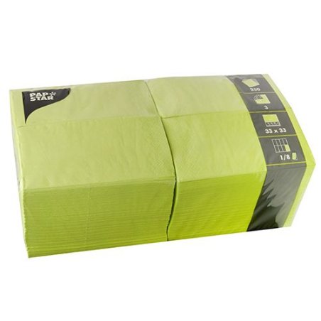 Papstar 87227 serviette et serviette de table en papier Mouchoir en papier Citron vert 250 pièce(s)
