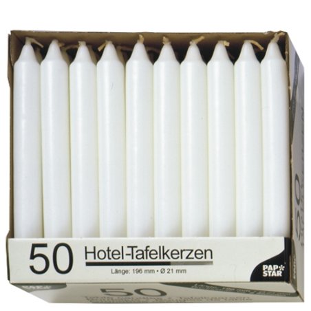 Papstar 13800 wax candle Round White 50 pc(s)