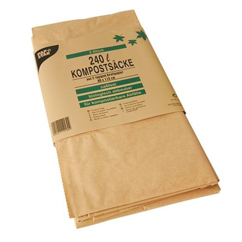 PAPSTAR Sac compostable, 240 litres, brun