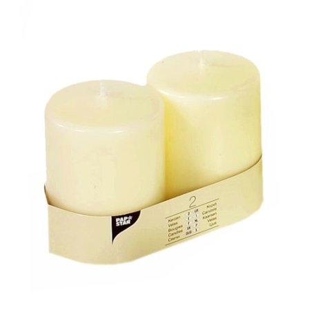Papstar 15362 wax candle Cylinder Ivory 2 pc(s)