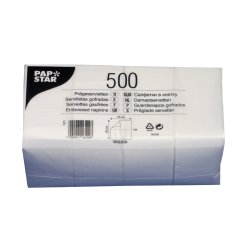 PAPSTAR Serviettes Bistro, 330 x 330 mm, 1 couche, blanc