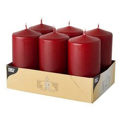 Papstar 17993 wax candle Round Bordeaux 6 pc(s)
