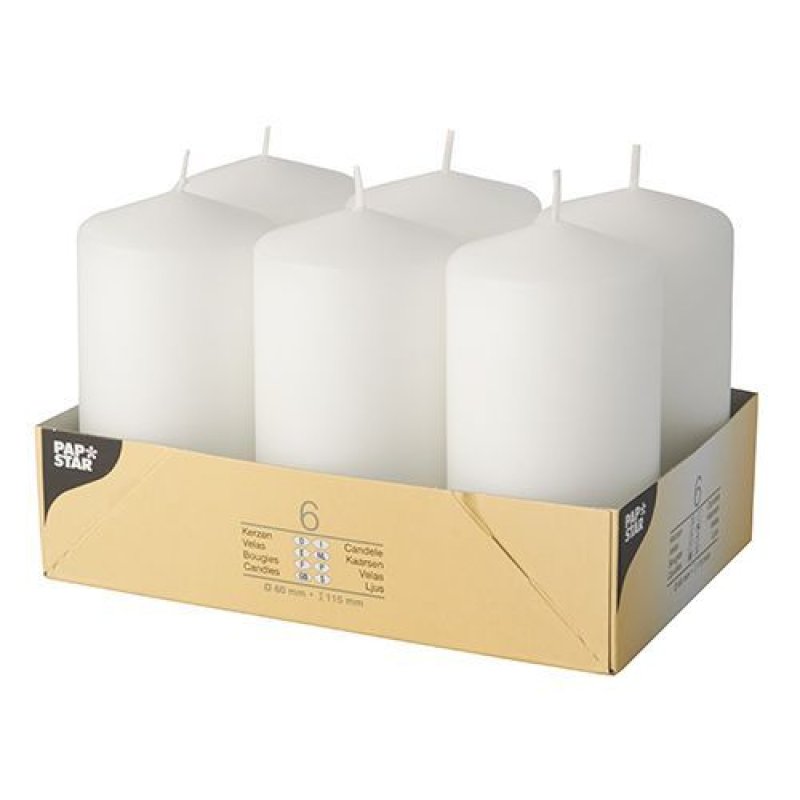 Papstar 17994 wax candle Round White 6 pc(s)