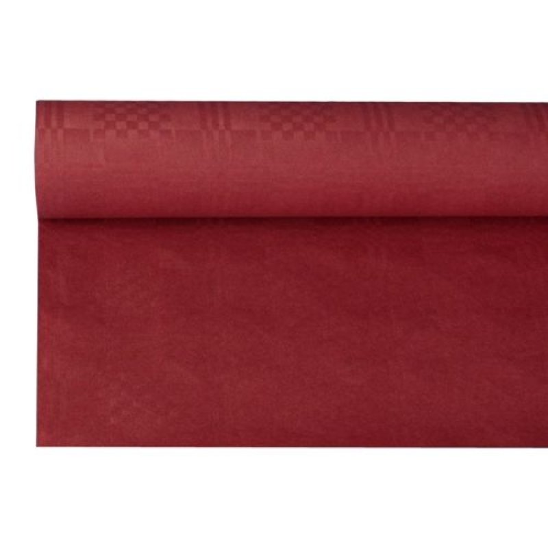 PAPSTAR Nappe damassée, (l)1,2 x (L)8 m, bordeaux