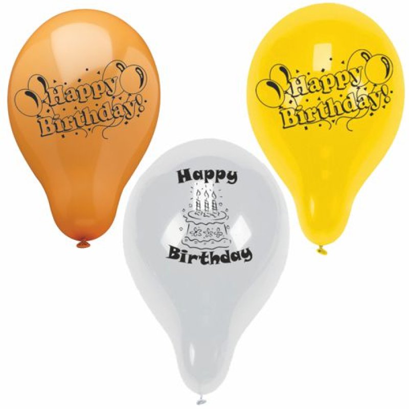 PAPSTAR Luftballons "Happy Birthday", farbig sortiert