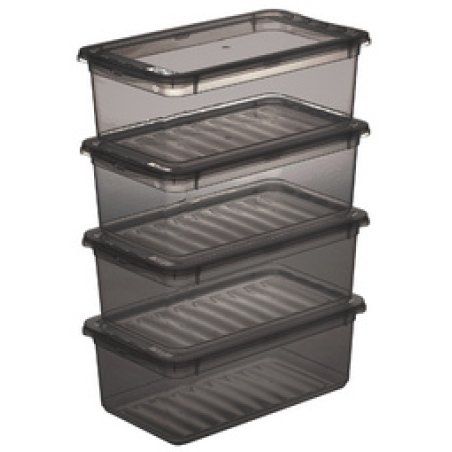 keeeper Set de boîtes de rangement "bea", 4x 5,6 L, gris