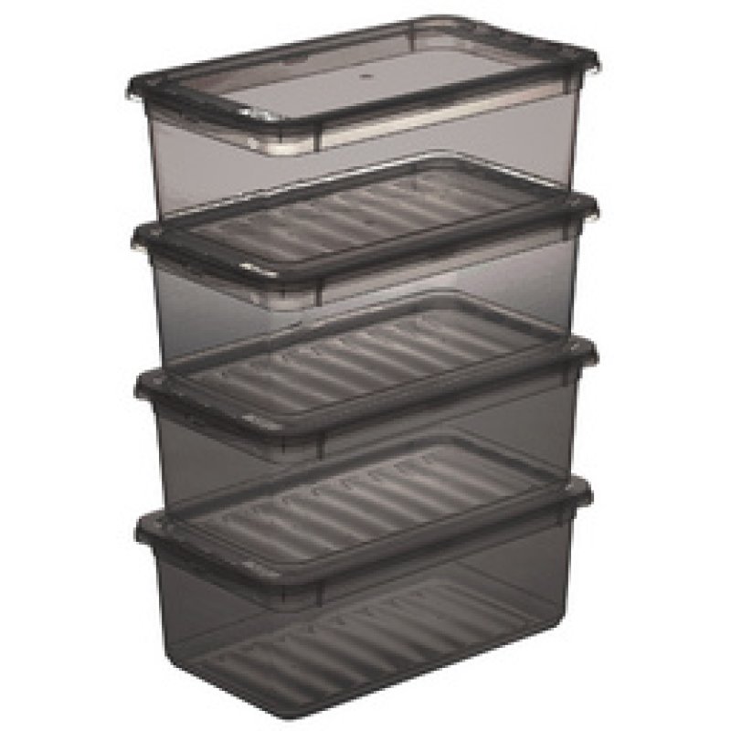 keeeper Set de boîtes de rangement "bea", 3x 11 L, gris