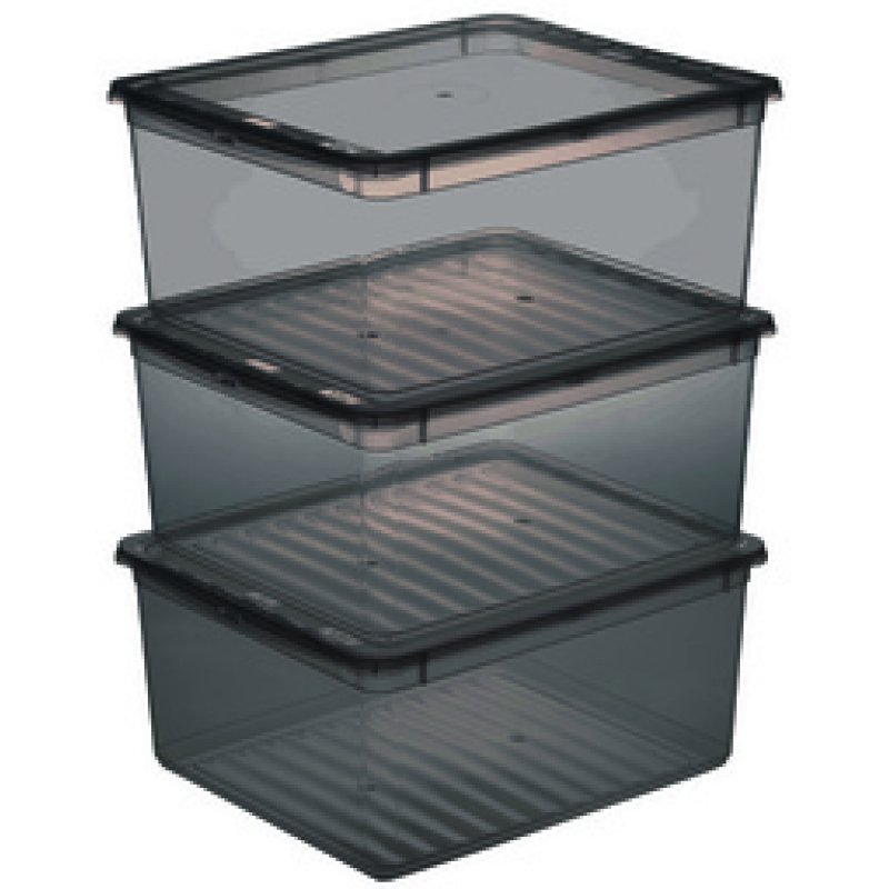 keeeper Set de boîtes de rangement "bea", 3x 11 L, gris