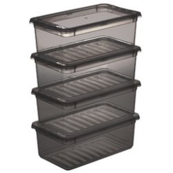 keeeper Set de boîtes de rangement "bea", 3x 18 L, gris