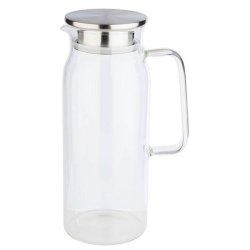 APS Carafe en verre avec couvercle, 1,5 litres, verre/inox