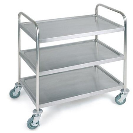APS Chariot de service et de transport, 3 plateaux, inox