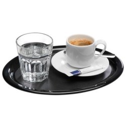 APS Plateau de service KAFFEEHAUS, ovale, en mélamine noir
