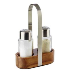 APS Ensemble salière & poivrière WOOD, bois d'acacia/inox