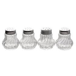 APS Mini salière/poivrière, set de 4, verre/acier inoxydable