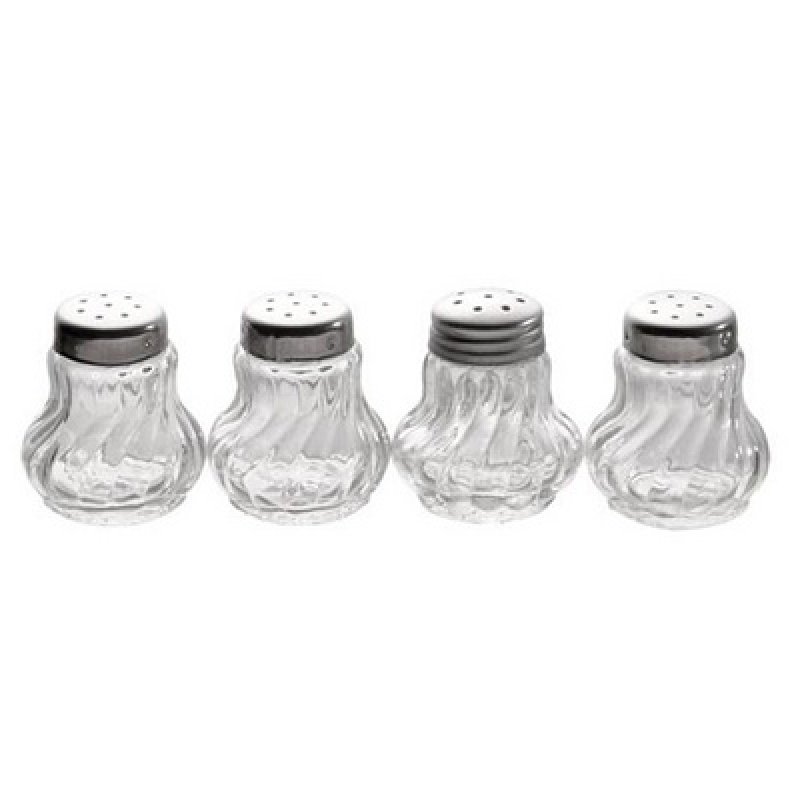 APS Mini salière/poivrière, set de 4, verre/acier inoxydable