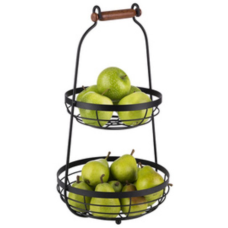 APS Corbeille à fruits 2 étages, hauteur: 480 mm, noir