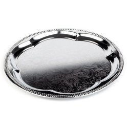 APS Plat de service, rond, diamètre: 350 mm, argent