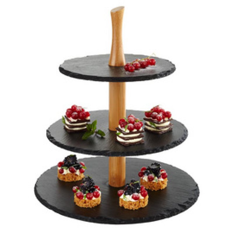 APS Serviteur en ardoise naturelle, 3 étages, anthracite