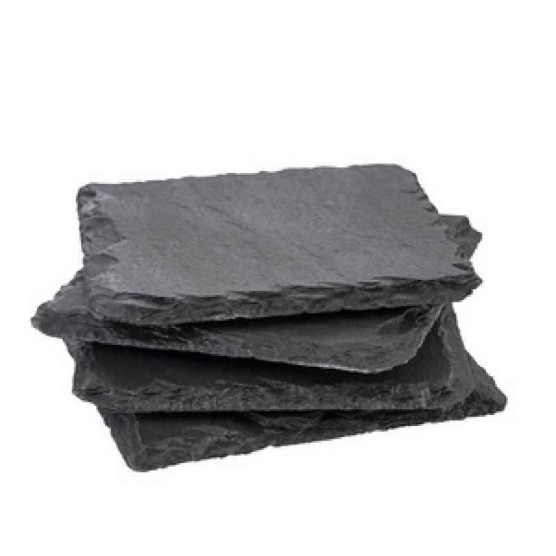 APS Sous-verre en ardoise naturelle, set de 4, 100 x 100 mm