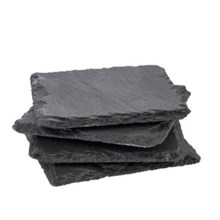 APS Sous-verre en ardoise naturelle, set de 4, 100 x 100 mm