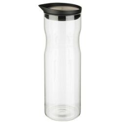 APS Carafe en verre avec couvercle, 1,0 litre, verre/inox