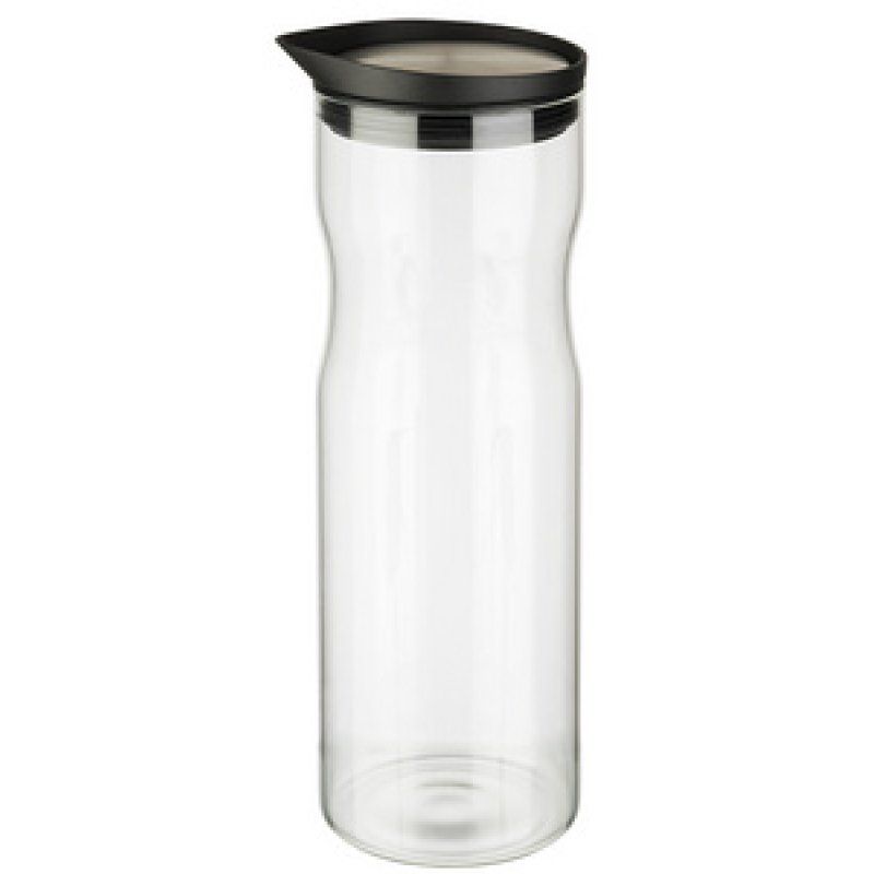 APS Carafe en verre avec couvercle, 1,0 litre, verre/inox