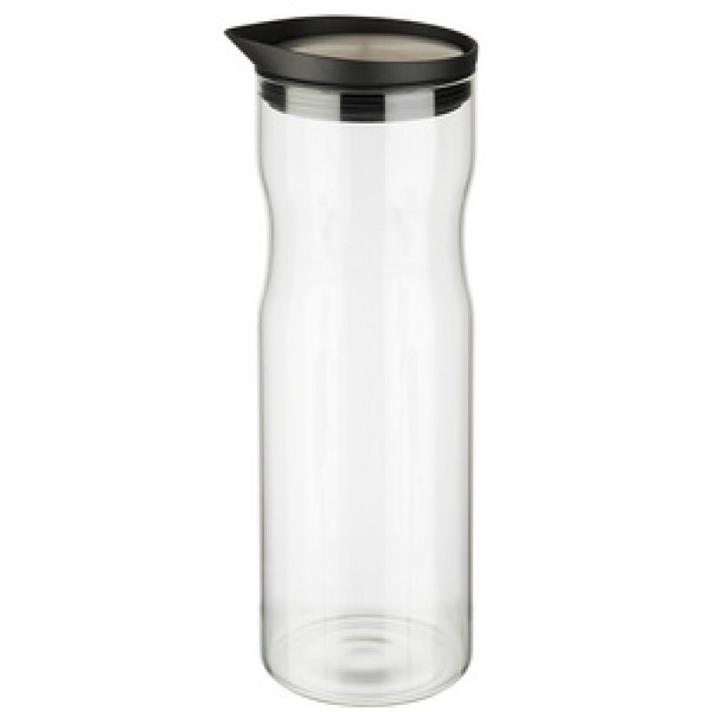 APS Carafe en verre avec couvercle, 1,2 litre, verre/inox