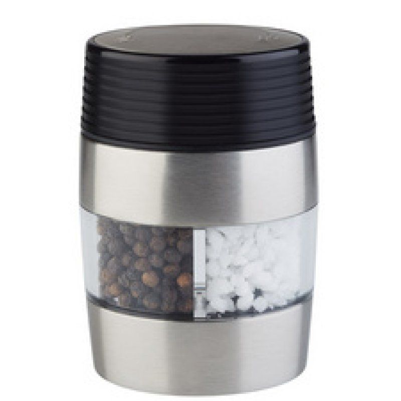 APS Moulin à poivre et sel 2en1, argent / transparent