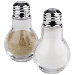 APS Salière et poivrière, set de 2, verre/acier inoxydable