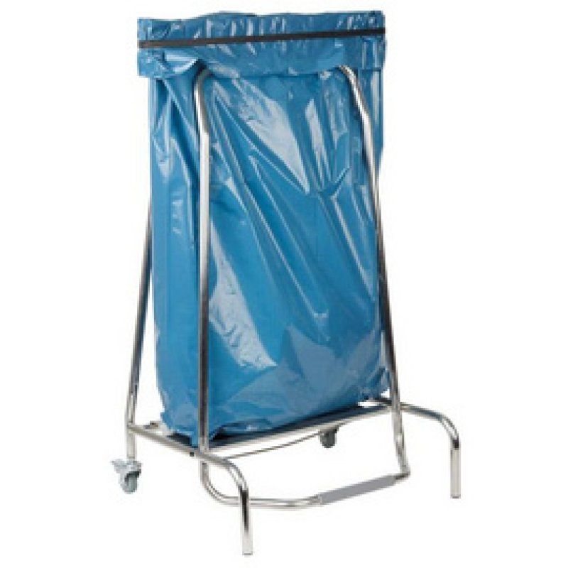 APS Support de sac poubelle, 120 litres, argent