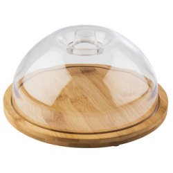 APS Plateau en bambou avec cloche, rond, diamètre: 205 mm