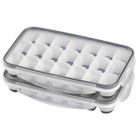 APS Bac à glaçons avec couvercle, transparent / gris