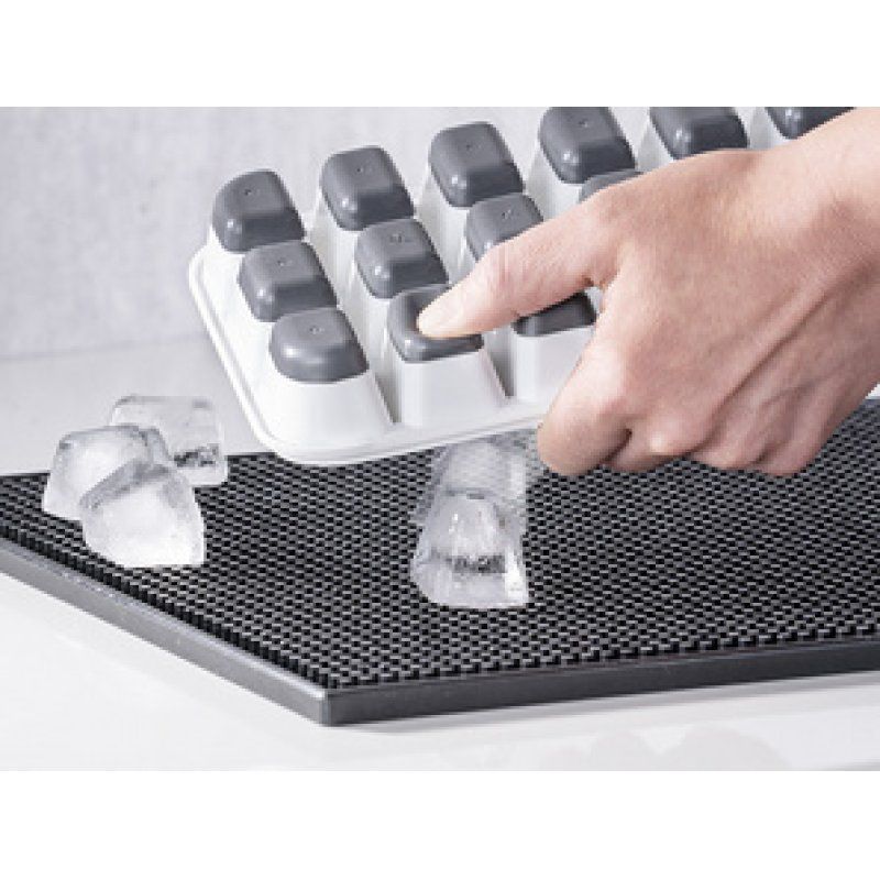 APS Bac à glaçons avec couvercle, transparent / gris