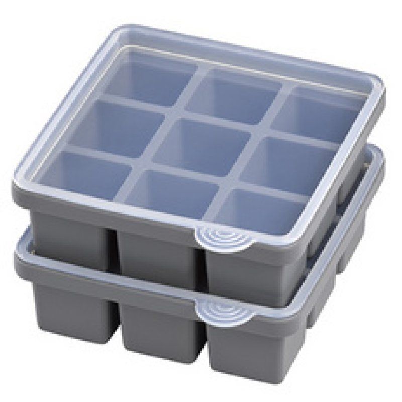 APS Bac à glaçons avec couvercle, transparent / gris