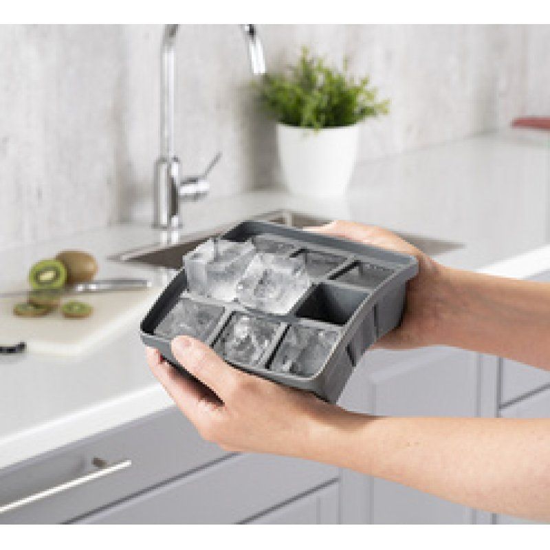 APS Bac à glaçons avec couvercle, transparent / gris