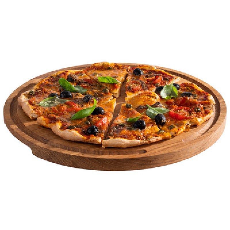 APS Planche de service à PIZZA, diamètre: 340 mm, chêne