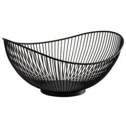 APS Corbeille à pain et à fruits SVART, ovale, noir