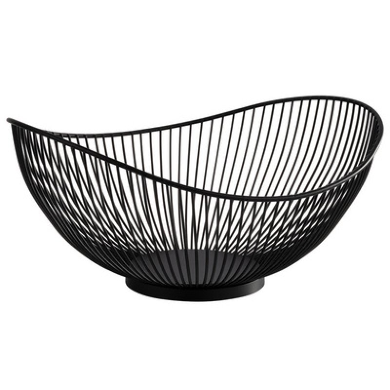 APS Corbeille à pain et à fruits SVART, ovale, noir