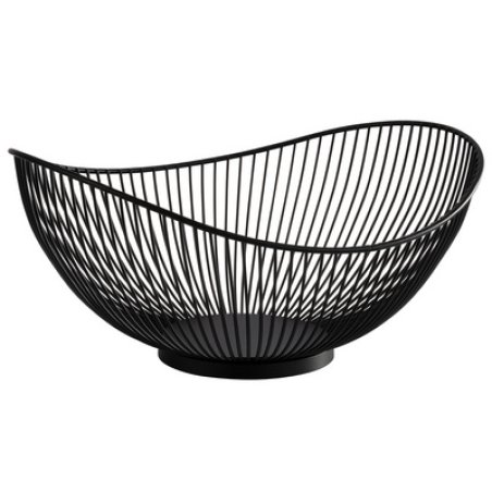 APS Corbeille à pain et à fruits SVART, ovale, noir