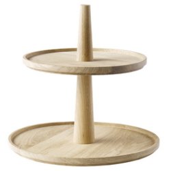APS Étagère VALO, 2 étages, rond, hauteur: 280 mm, chêne