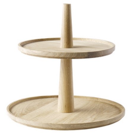 APS Étagère VALO, 2 étages, rond, hauteur: 280 mm, chêne