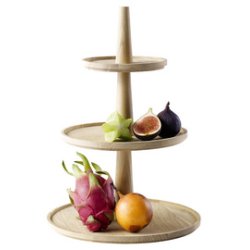 APS Étagère VALO, 2 étages, rond, hauteur: 420 mm, chêne