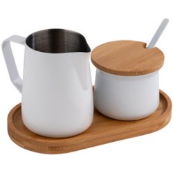 APS Kit lait/sucre, bois d'acacia/acier inoxydable, 5 pièces